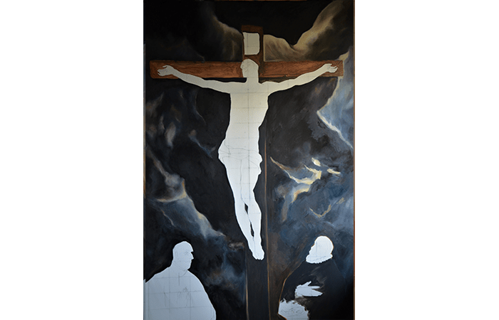 3 - El Greco Le Christ en croix adoré par deux donateurs -1590 - Musée du Louvre - Huile sur toile - 250x180 -Mise en place des fonds V 3 - El Greco Le Christ en croix adoré par deux donateurs -1590 - Musée du Louvre - Huile sur toile - 250x180 -Mise en place des fonds V