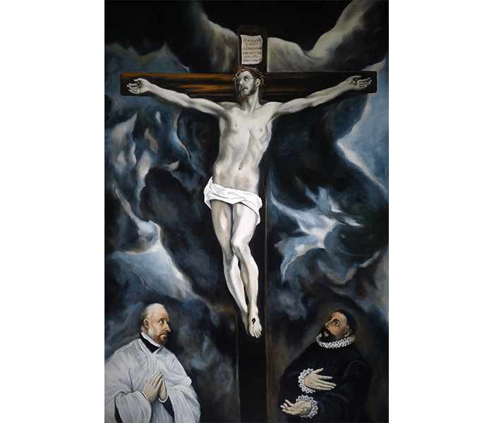 4-El-Greco-Le-Christ-en-croix-adoré-lo,-Pays-Bas-Huile-sur-toile-81x66-Copie-(92x73)