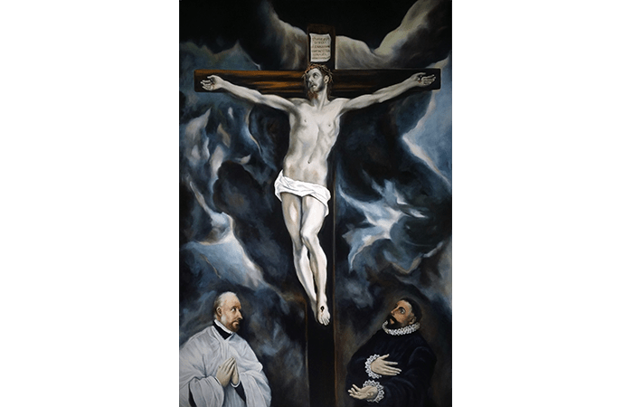4 - El Greco Le Christ en croix adoré par deux donateurs - 1590 - Musée du Louvre Huile sur toile 250x180 Copie (195x130) 4 - El Greco Le Christ en croix adoré par deux donateurs - 1590 - Musée du Louvre Huile sur toile 250x180 Copie (195x130)