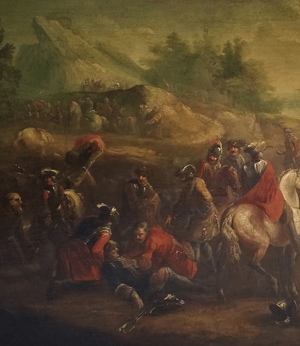 5-Scène-bataille-napoléonienne-Huile-sur-toile-100x80-Avant-restauration