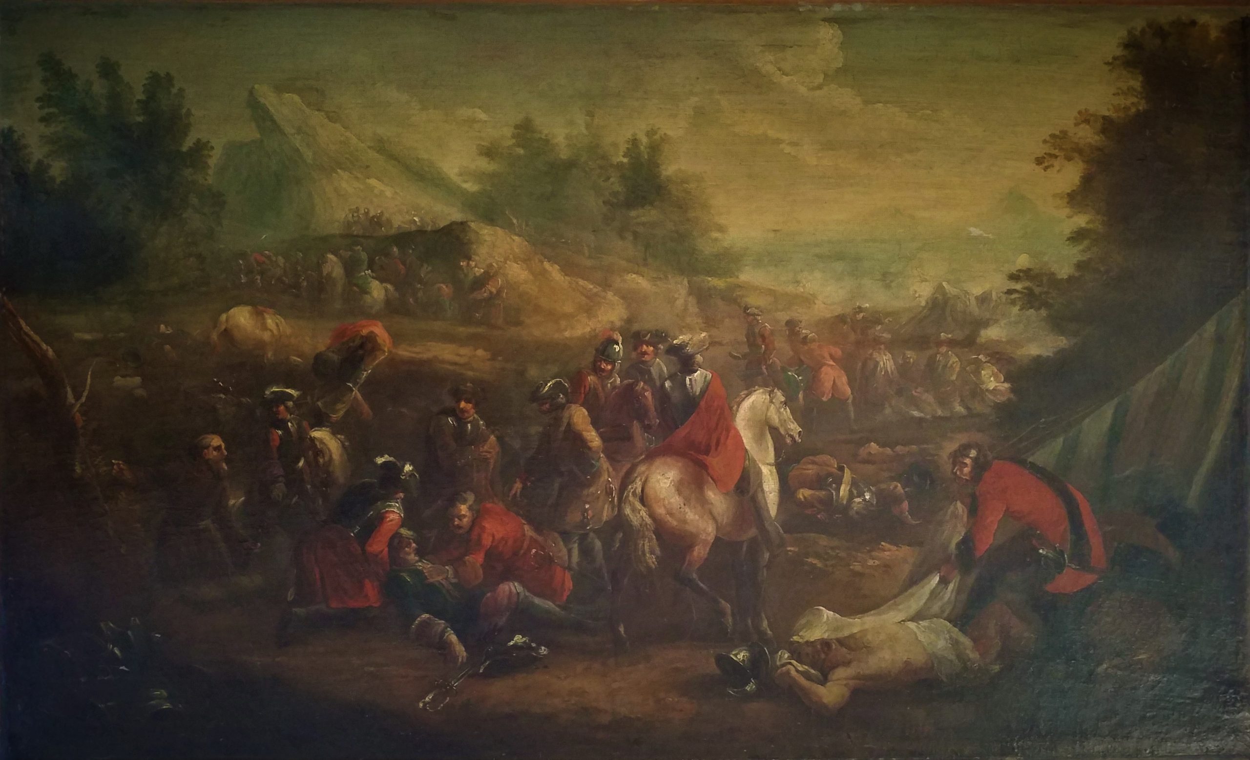 5-Scène bataille napoléonienne-Huile sur toile-100x80-Avant restauration