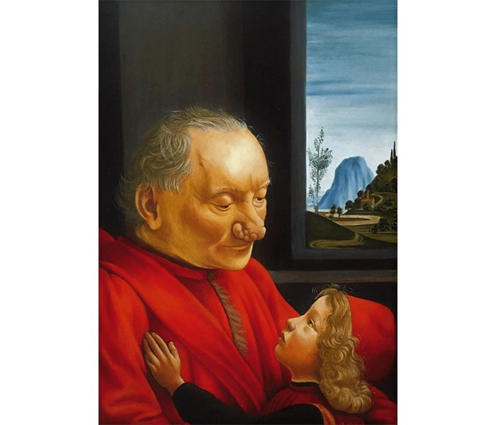 6-Ghirlandaio-Portrait-d'un-viellard-et-d'un-jeune-garçon-1490-Musée-du-Louvre-Huile-sur-toile-63x47-Copie-(65x54)