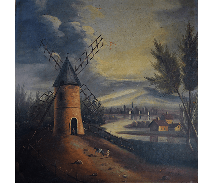 6 Moulin à vent-Huile sur toile- avant restauration