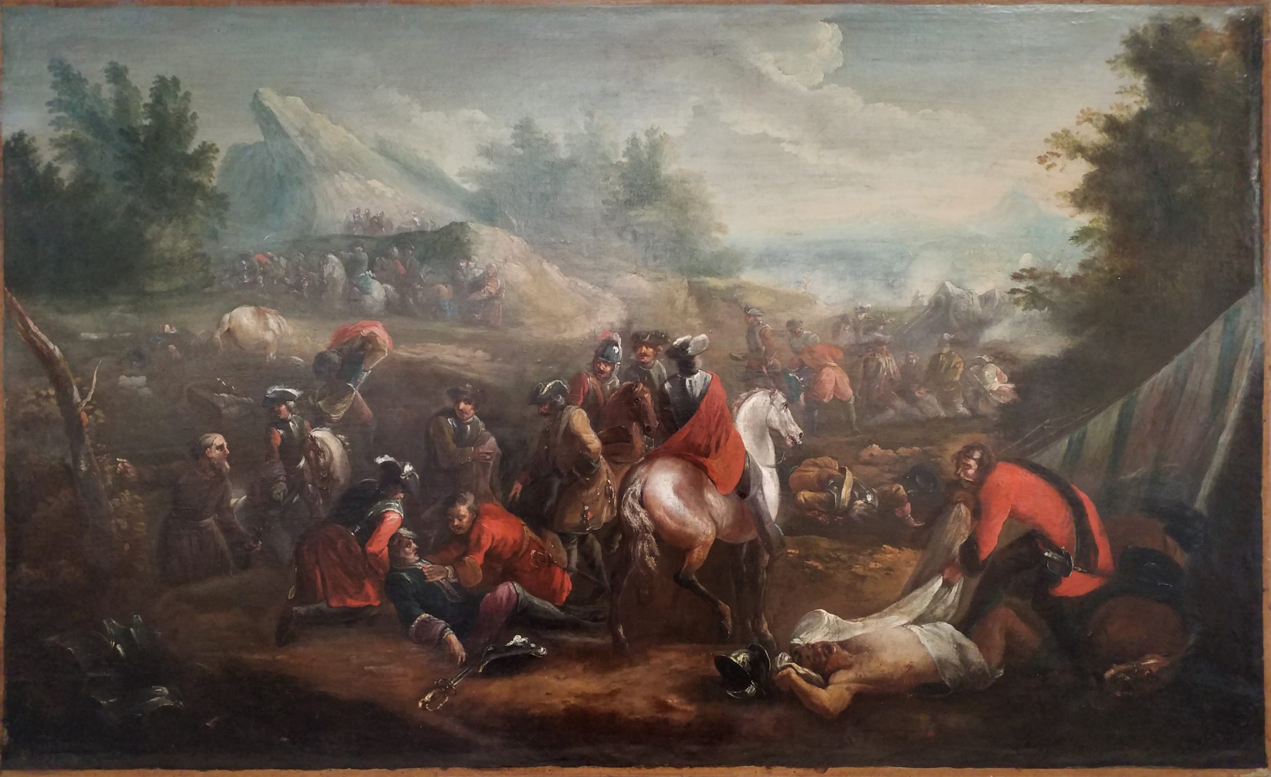 6-Scène bataille napoléonienne-Huile sur toile-100x80-Après restauration restauration
